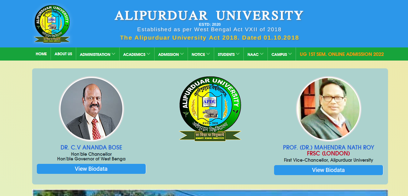 Alipurduar University Admission, Courses, Fees, Ranking and Contact Details.