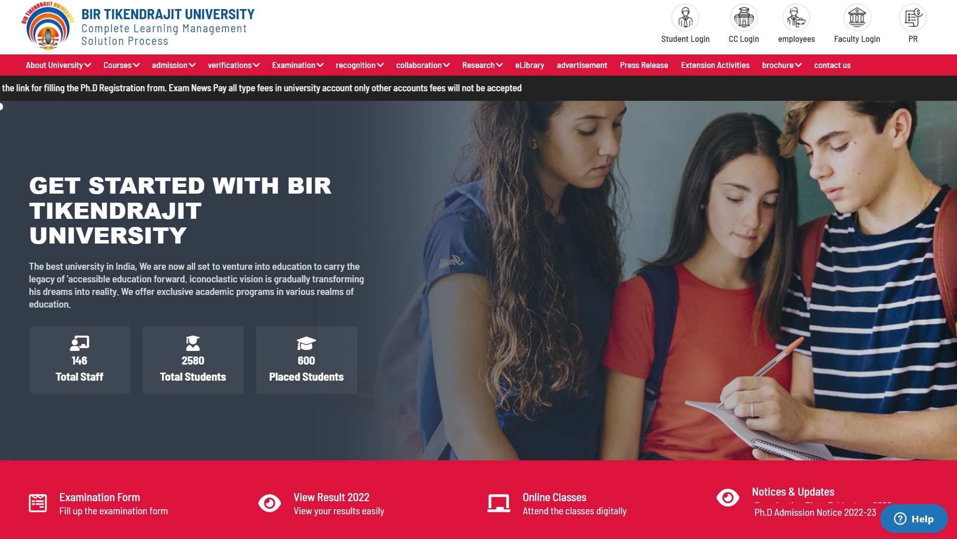 Bir Tikendrajit University Ph.D. in English Admission, Eligibility, Fee and Entrance Exam